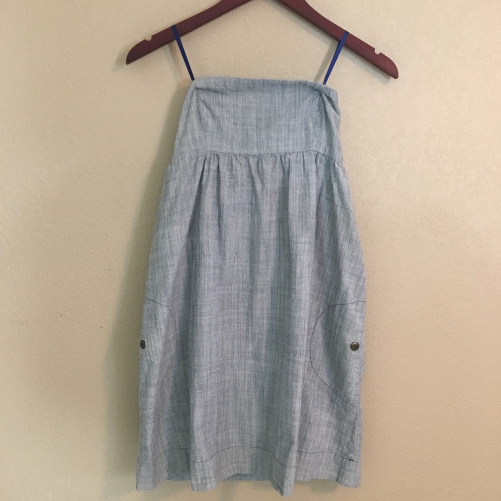 BDG strapless cotton pinstripe dress M cute pocket